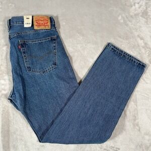 NWT Levi's 505 Original Fit Jeans Men 36x34 Blue Straight Leg Stretch Denim New